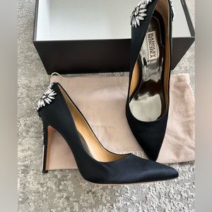 👠Badgley Mischka black satin shoes👠